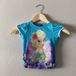 Disney Elsa Graphic T-shirt Aqua Size 3T